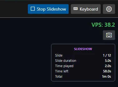 Slideshow info overlay